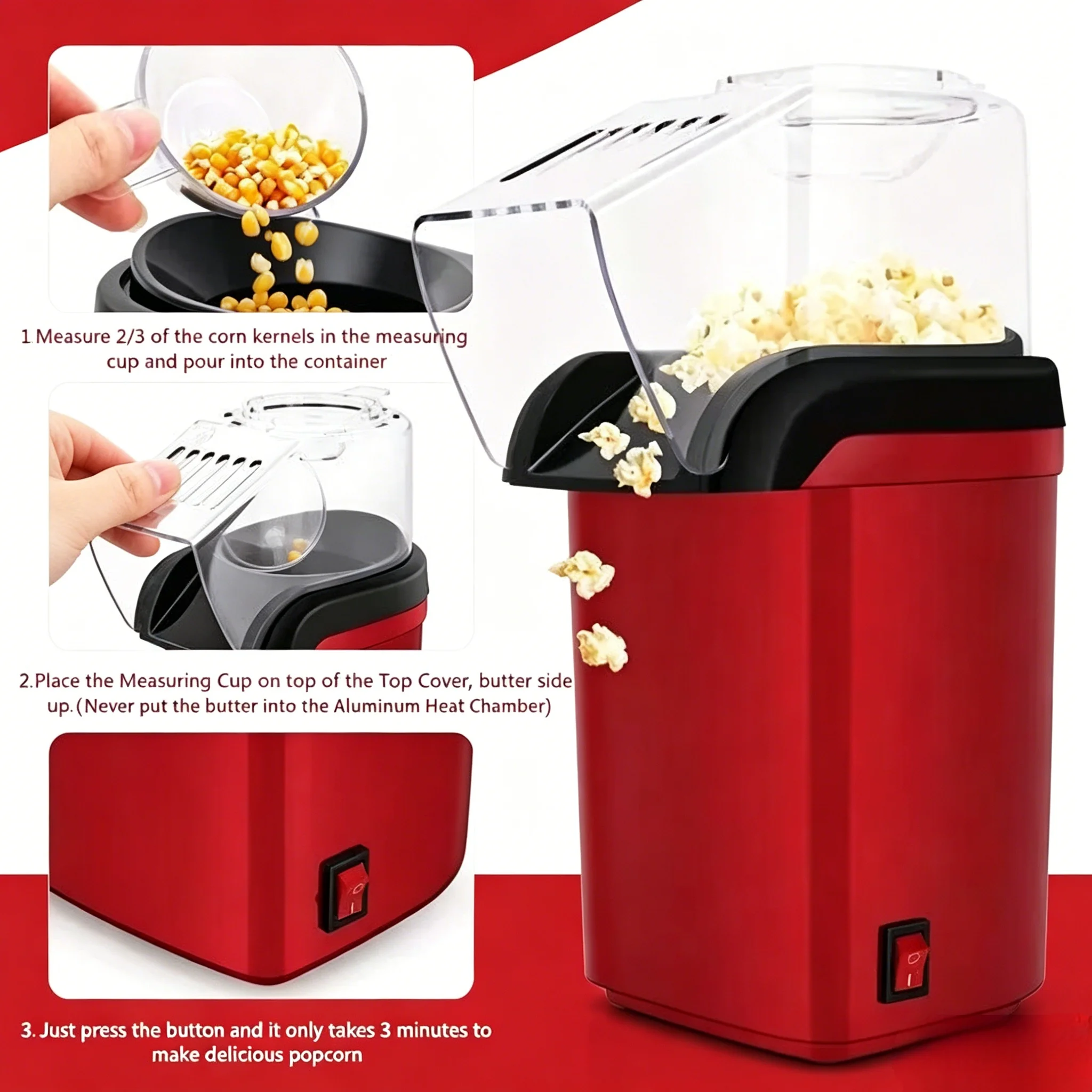 New style Household Electric popcorn machine Blowing type Mini Pop corn buns Electric heating popcorn machine Popcorn machine
New style Household Electric popcorn machine Blowing type Mini Pop corn buns Electric heating popcorn machine Popcorn machine