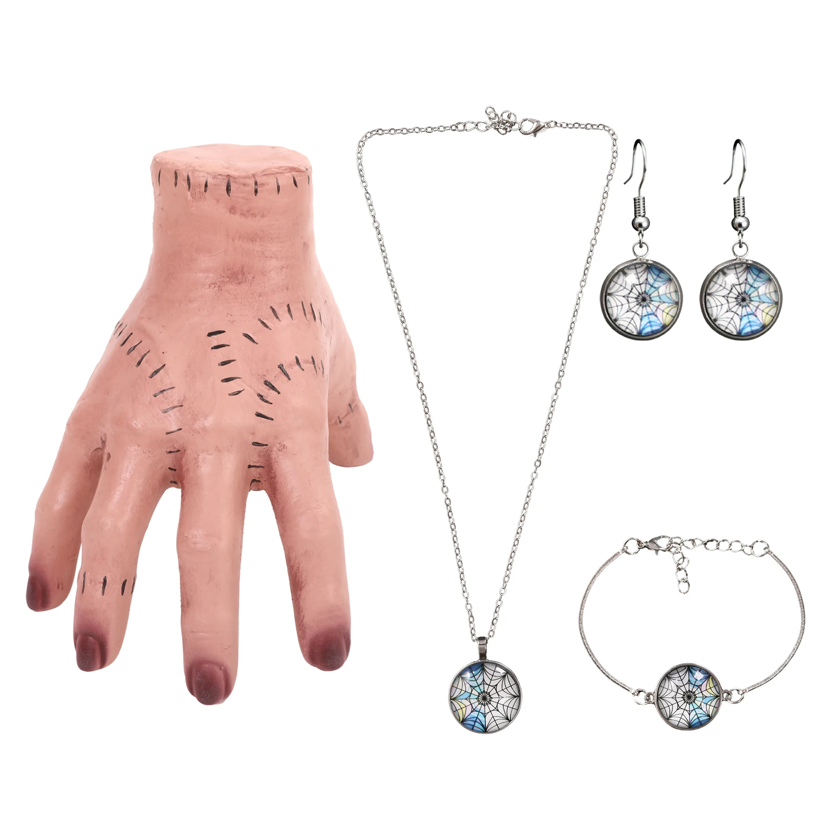 4PCS Addams Thing Hand with Necklace Fake Wed Hand Halloween Cosplay Action Figure Decoration Accessories
4PCS Addams Thing Hand with Necklace Fake Wed Hand Halloween Cosplay Action Figure Decoration Accessories