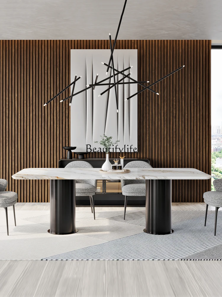 Designer Italian Villa Large Apartment Dining Table Hong Kong Style Marble Dining-Table
Designer Italian Villa Large Apartment Dining Table Hong Kong Style Marble Dining-Table