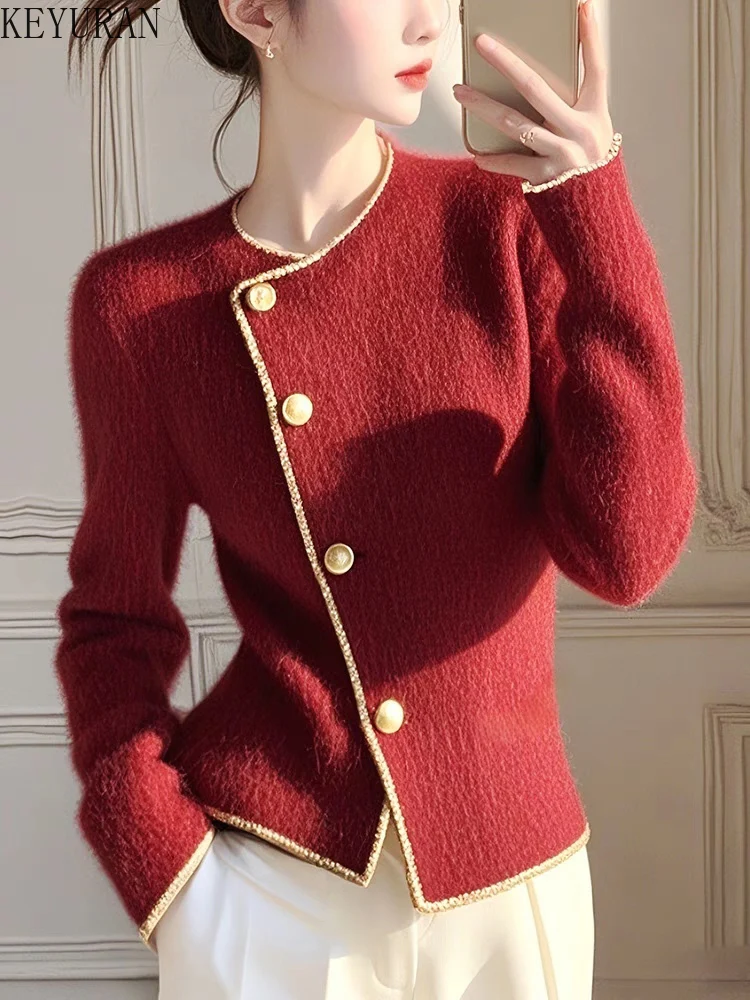 2025 Spring Autumn Simple Cardigan Sweater Coat Women's Korean Style Chic O-Neck Long-Sleeved Slim Knitted Sweater Jacket Female
2025 Spring Autumn Simple Cardigan Sweater Coat Women's Korean Style Chic O-Neck Long-Sleeved Slim Knitted Sweater Jacket Female