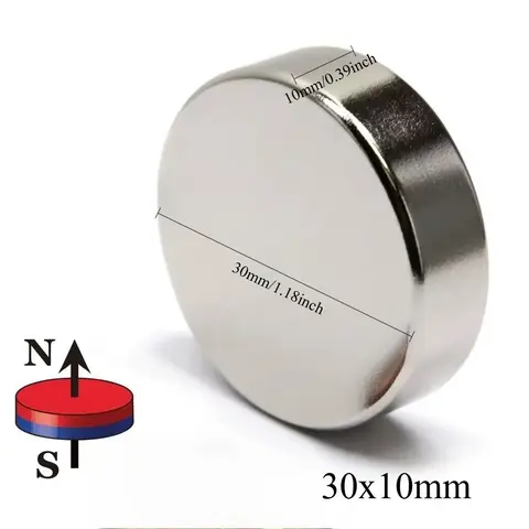 N52 30X10 Strong Magnets Round 30*10 Neodymium Strong Ndfeb Ebike Motor Generator Power Engine 30*10 Science Diy Craft