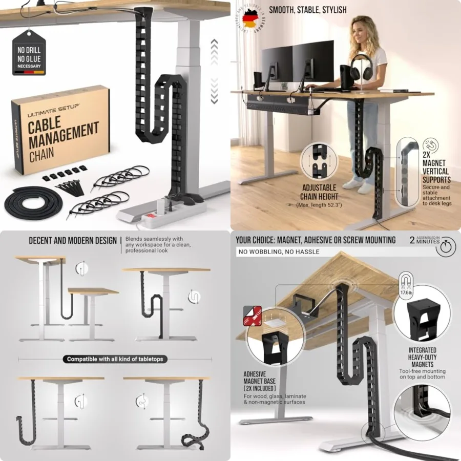 Under Desk Cable Management Vertebrae - Perfect for Sit Stand Desk - Wire Management - Adjustable Length - Flexible Cable Spine
Under Desk Cable Management Vertebrae - Perfect for Sit Stand Desk - Wire Management - Adjustable Length - Flexible Cable Spine