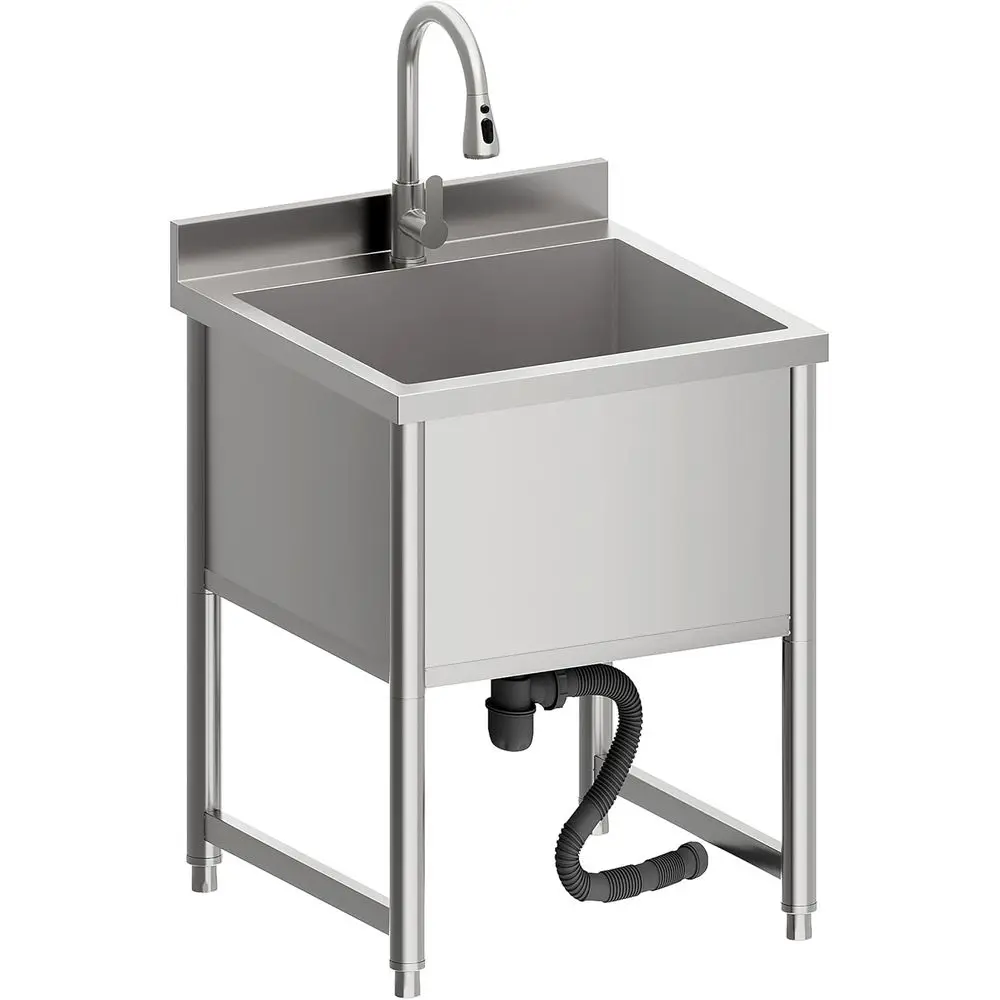 Коммерческая раковина для ресторана, отдельностоящая большая мойка с выдвижным смесителем для мытья посуды, размораживания, ухода за животными, стирки
Коммерческая раковина для ресторана, отдельностоящая большая мойка с выдвижным смесителем для мытья посуды, размораживания, ухода за животными, стирки