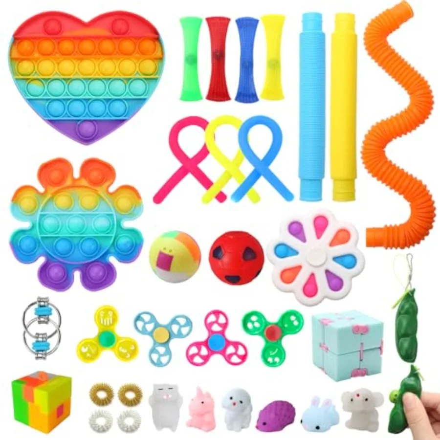 Fidget Simple Fidget Pack, 35pcs Fidget Toys Set with Popping Fidget Sensory Toys for and Adults, Stress Relief Kit Gifts for P
Fidget Simple Fidget Pack, 35pcs Fidget Toys Set with Popping Fidget Sensory Toys for and Adults, Stress Relief Kit Gifts for P