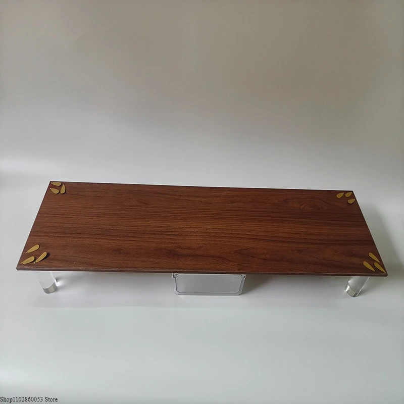 Modern Walnut Wood Monitor Stand with Acrylic Legs Brass Leaf Accents Desktop Riser Shelf for IMac Laptop or TV Display Rack
Modern Walnut Wood Monitor Stand with Acrylic Legs Brass Leaf Accents Desktop Riser Shelf for IMac Laptop or TV Display Rack