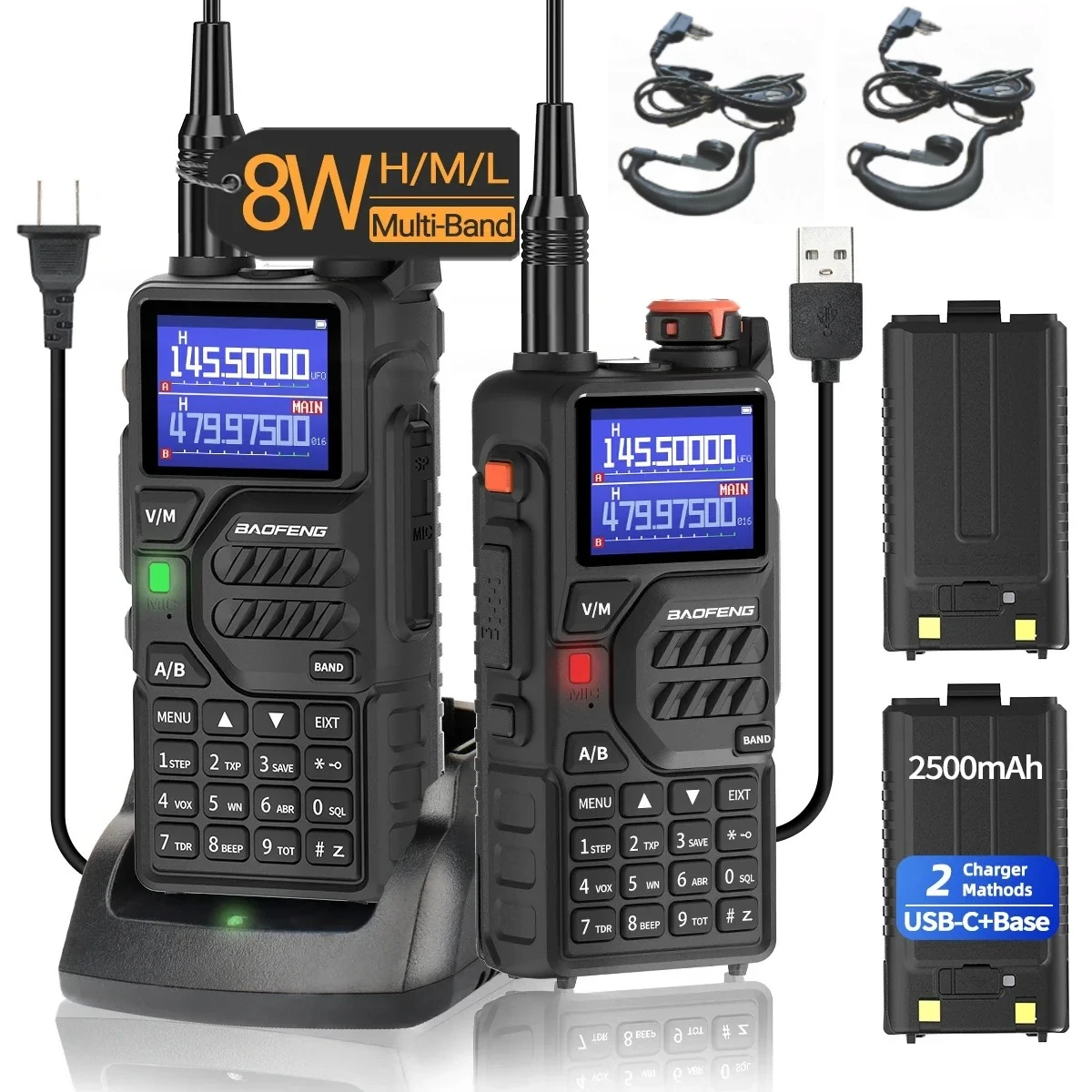 Baofeng UV-K5 PLUS Walkie Talkie Multi Band 8W Wireless Copy Frequency 999Channels NOAA FM Type-C Long Range Two Way Ham Radio
Baofeng UV-K5 PLUS Walkie Talkie Multi Band 8W Wireless Copy Frequency 999Channels NOAA FM Type-C Long Range Two Way Ham Radio