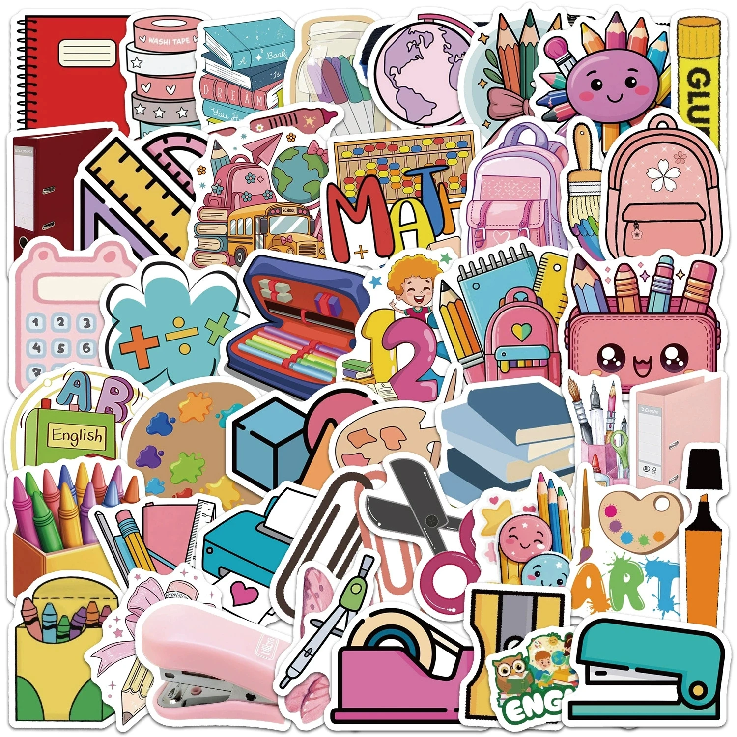 50-100PCS Back to School Stationery Graffiti Stickers, Perfect Decals for Waterproof Fun Water Cups, Journals
50-100PCS Back to School Stationery Graffiti Stickers, Perfect Decals for Waterproof Fun Water Cups, Journals