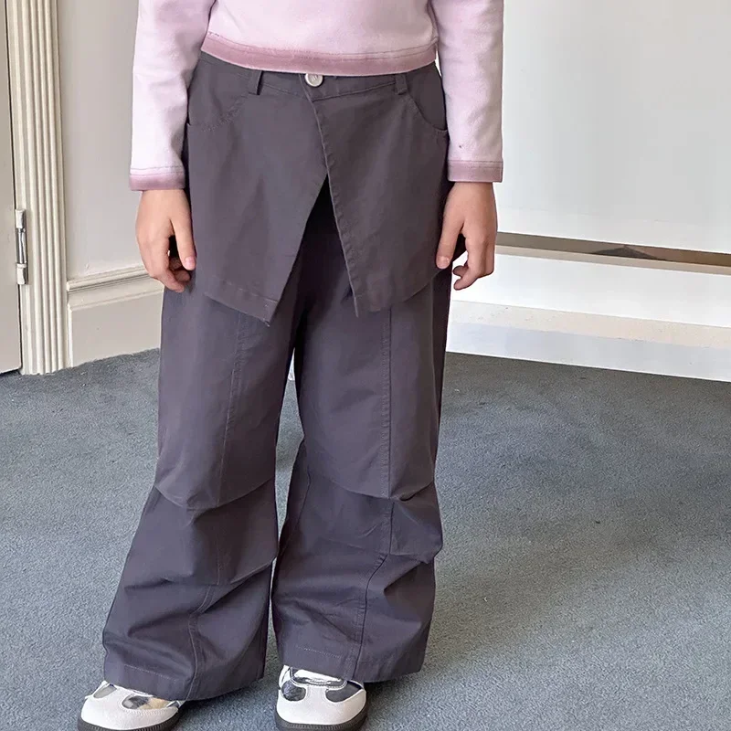 Children cotton patchwork unique design casual trousers Autumn girls gray fashion cargo pants
Children cotton patchwork unique design casual trousers Autumn girls gray fashion cargo pants