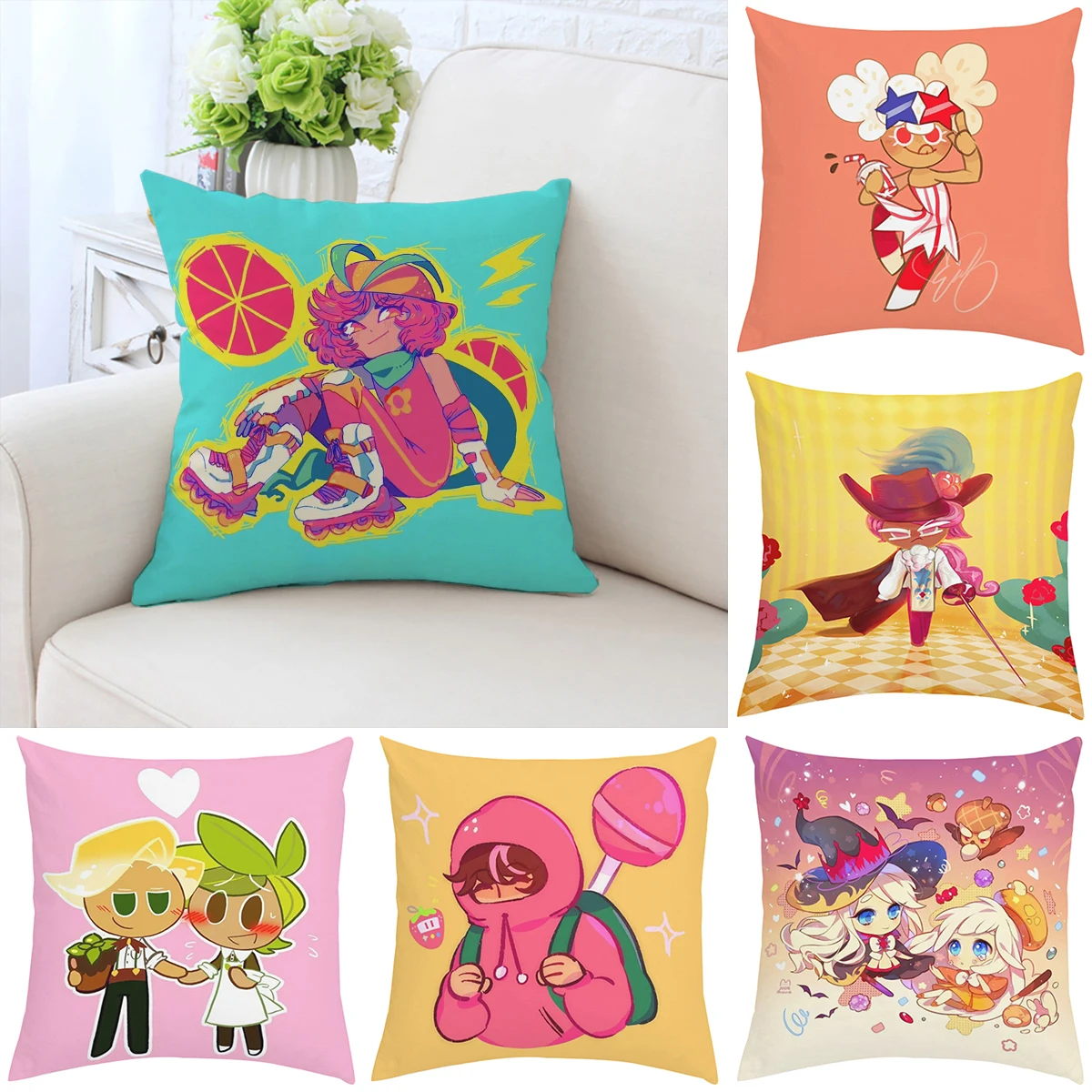40x40cmPillow case anime cute Strawberry Cookie double-sided printed sofa cushion cover office chair waist backrest 50x50cm
40x40cmPillow case anime cute Strawberry Cookie double-sided printed sofa cushion cover office chair waist backrest 50x50cm