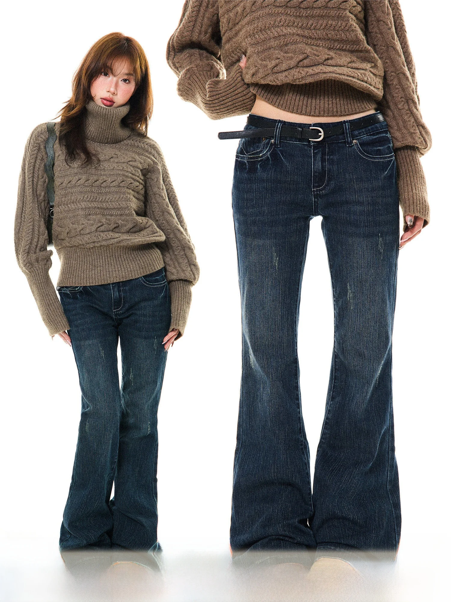 Young Stage American Retro Distred Slim Fit Bell Bot Jeans Women's Spicy Girl Casual Floor Length Blue Denim Pants
Young Stage American Retro Distred Slim Fit Bell Bot Jeans Women's Spicy Girl Casual Floor Length Blue Denim Pants