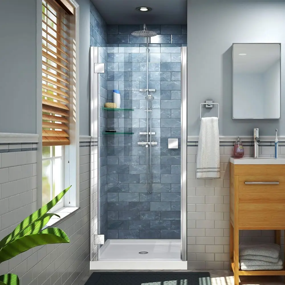 Semi-Frameless 40-41 Inch Wide by 72 Inch High Shower Door in Chrome
Semi-Frameless 40-41 Inch Wide by 72 Inch High Shower Door in Chrome