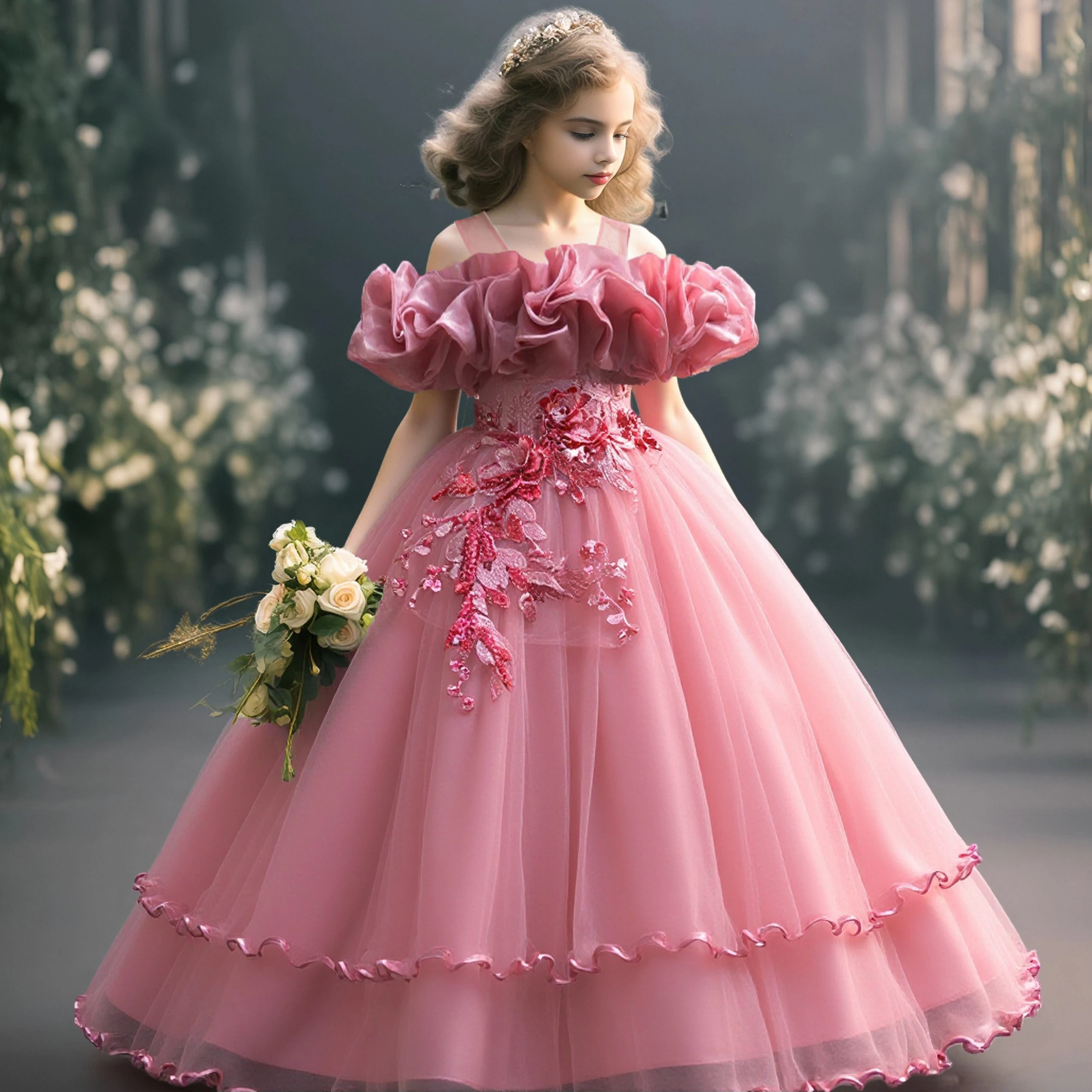 Fashion Pink Flower Bridesmaid Dresses for Girls Wedding Prom Gown Elegant Party Dress Long First Communion Evening Kids Clothes
Fashion Pink Flower Bridesmaid Dresses for Girls Wedding Prom Gown Elegant Party Dress Long First Communion Evening Kids Clothes