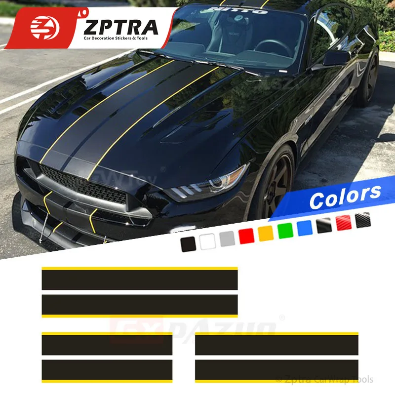 Sport Racing Stripes Vinyl Decal Car Hood Roof Tail Whole Sticker Auto Matt Black Front Rear Bumper Decals For Ford Mustang GT
Sport Racing Stripes Vinyl Decal Car Hood Roof Tail Whole Sticker Auto Matt Black Front Rear Bumper Decals For Ford Mustang GT