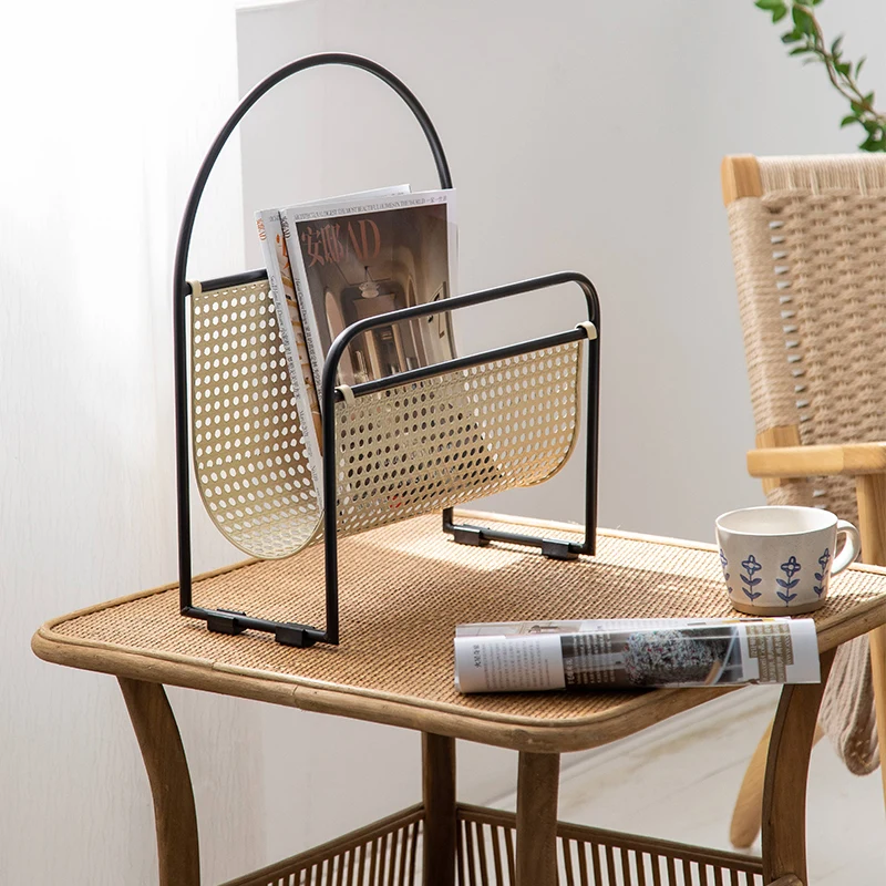 Modern Rattan-Inspired Metal Magazine Rack - Minimalist Office Bookshelf with Woven Texture, Multi-Purpose Storage Organizer
Modern Rattan-Inspired Metal Magazine Rack - Minimalist Office Bookshelf with Woven Texture, Multi-Purpose Storage Organizer