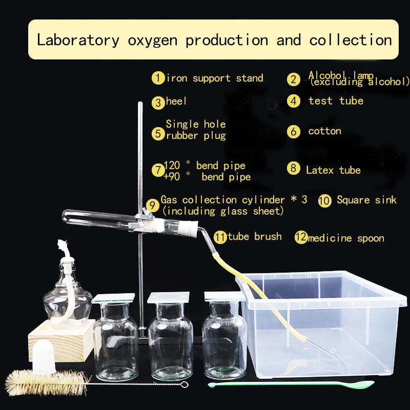 Lab Oxygen Generator Kit Test Tube/Single Hole Stopper/Glass Tubing - Borosilicate Heating Apparatus for H2O2 & MnO2 Reactions
Lab Oxygen Generator Kit Test Tube/Single Hole Stopper/Glass Tubing - Borosilicate Heating Apparatus for H2O2 & MnO2 Reactions