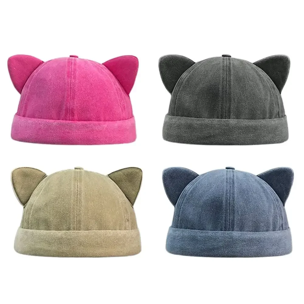 Foldable Cute Cat Ears Brimless Hat Sweet Adjustable Bucket Cap Breathable Washed Old Basin Hat Outdoor
Foldable Cute Cat Ears Brimless Hat Sweet Adjustable Bucket Cap Breathable Washed Old Basin Hat Outdoor