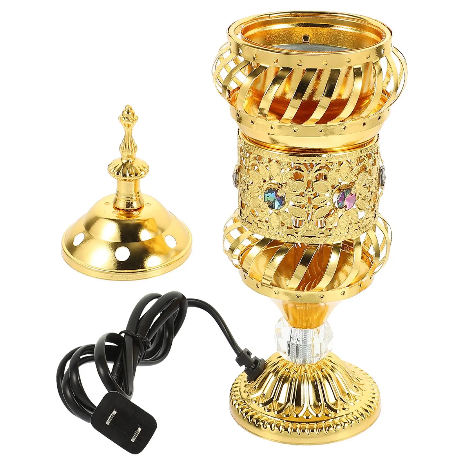 Metal Incense Burner Electric Censer Holder Indoor Golden Retro Reusable Aroma Burner Decorative Home Small Size Compact
Metal Incense Burner Electric Censer Holder Indoor Golden Retro Reusable Aroma Burner Decorative Home Small Size Compact