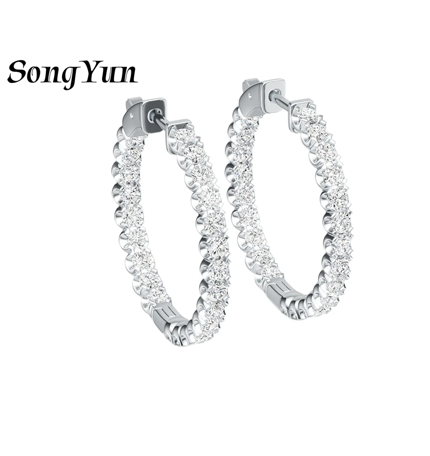 SONGYUN Luxury Jewelry 925 Sterling Silver Earrings Moissanite Diamond Hoop Office for Women Real Gold Plated SYT Patent Earring
SONGYUN Luxury Jewelry 925 Sterling Silver Earrings Moissanite Diamond Hoop Office for Women Real Gold Plated SYT Patent Earring