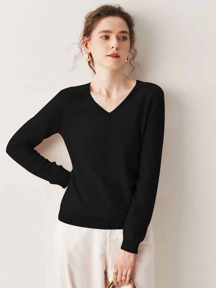 New Warm Soft Comfort Women's Casual Sweater 100% Cashmere Autumn Winter V-Neck Long Sleeves Pullover Grace Light Clothing Tops
New Warm Soft Comfort Women's Casual Sweater 100% Cashmere Autumn Winter V-Neck Long Sleeves Pullover Grace Light Clothing Tops