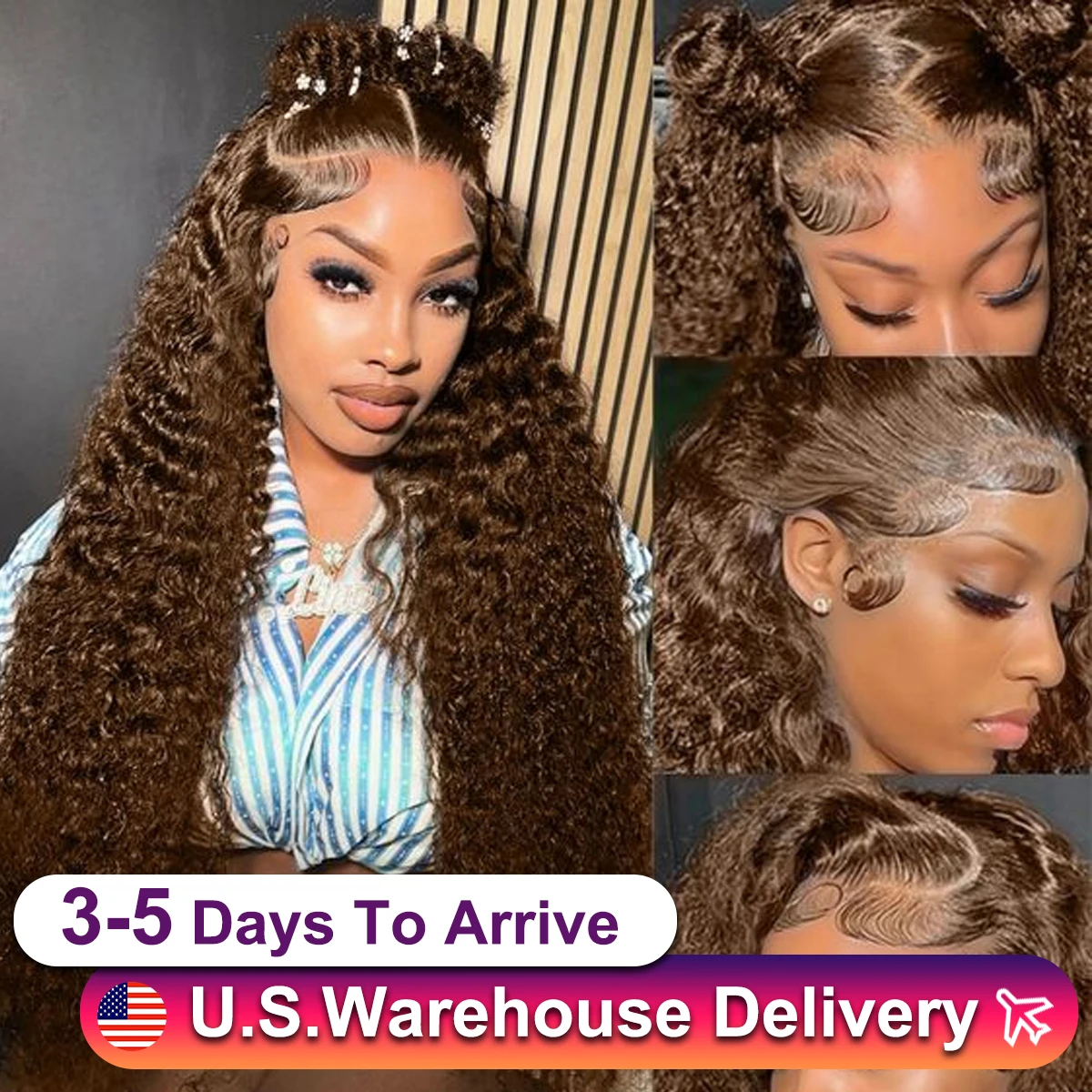 Brazilian Chocolate Brown Curly Wigs 13X6 HD Human Hair Lace Frontal Wig 30 32 Inch 13x4 Deep Wave Colored Remy Wig For Women
Brazilian Chocolate Brown Curly Wigs 13X6 HD Human Hair Lace Frontal Wig 30 32 Inch 13x4 Deep Wave Colored Remy Wig For Women