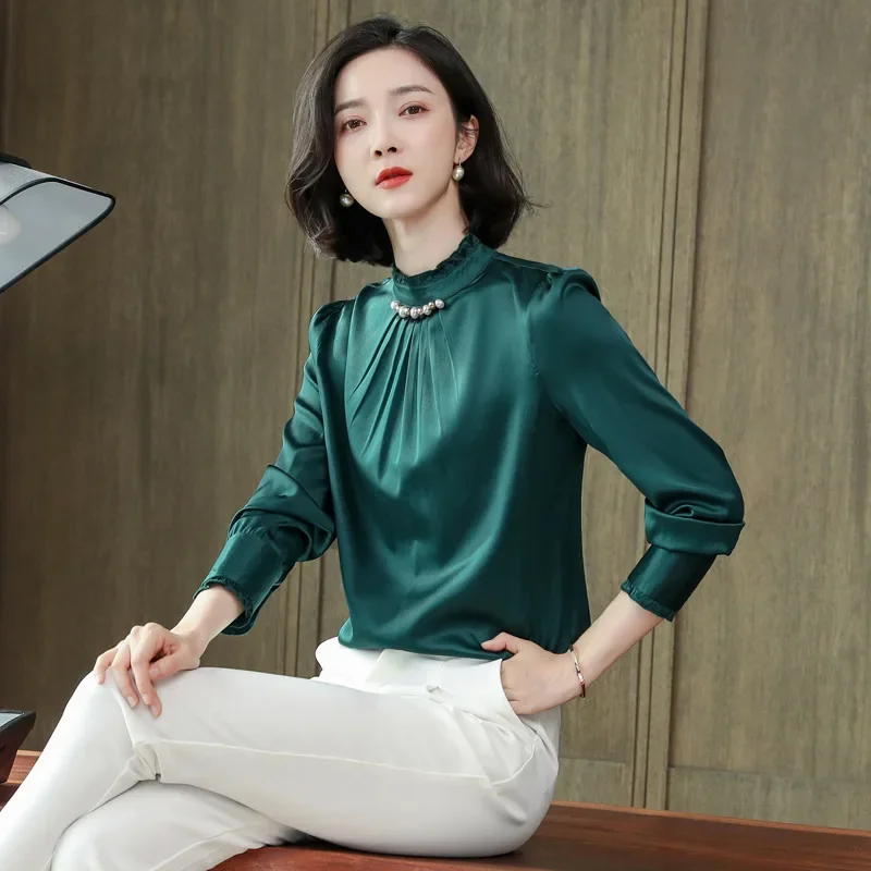 92% Real Silk Blouse Women Clothes 2022 Elegant Ladies Tops Spring Long Sleeve Vintage Shirt Women Blouses Beading
92% Real Silk Blouse Women Clothes 2022 Elegant Ladies Tops Spring Long Sleeve Vintage Shirt Women Blouses Beading