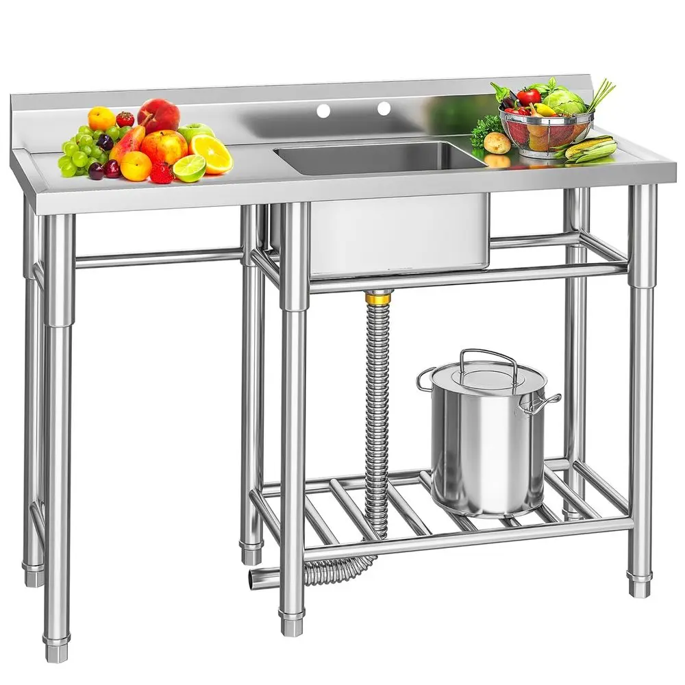 Мойка коммерческая из нержавеющей стали, отдельностоящая, большая, с двумя сливными трапами и местом для хранения на тележке, одинарная чаша, для коммерческого использования, с отсеком для хранения
Мойка коммерческая из нержавеющей стали, отдельностоящая, большая, с двумя сливными трапами и местом для хранения на тележке, одинарная чаша, для коммерческого использования, с отсеком для хранения