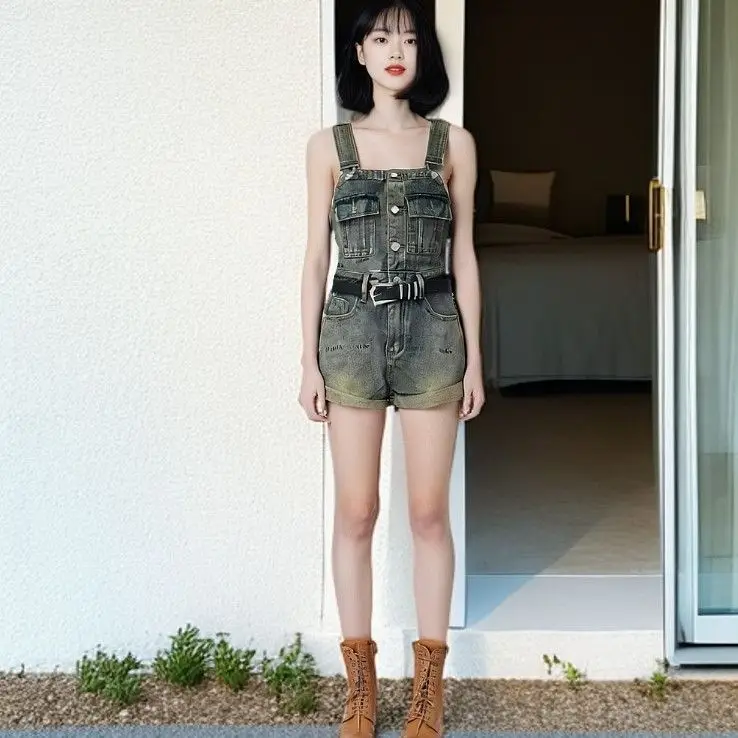 2026 New American Retro Hot Girl Denim Overalls Women's Unique Versatile Slimming High Waist Trendy Shorts Summer Jeans
2026 New American Retro Hot Girl Denim Overalls Women's Unique Versatile Slimming High Waist Trendy Shorts Summer Jeans