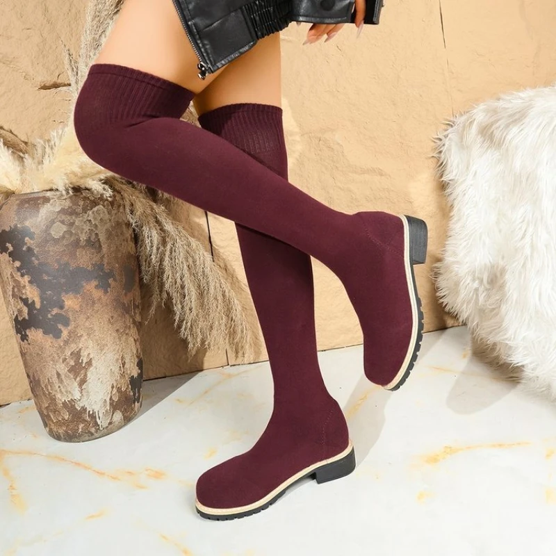Thick Heel Over The Knee Sock Boots Women Plus Size 35-43 Elastic Knitting Long Boots Woman Comfort Slip on Platform Sock Shoes
Thick Heel Over The Knee Sock Boots Women Plus Size 35-43 Elastic Knitting Long Boots Woman Comfort Slip on Platform Sock Shoes
