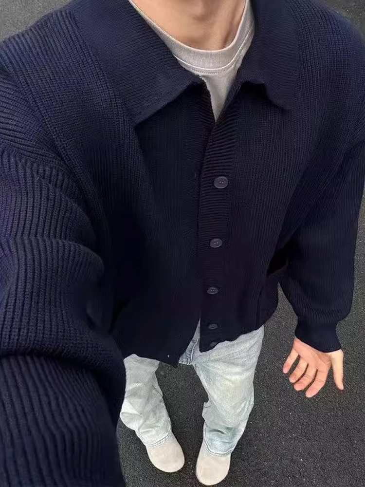 Collar Open Cardigan Sweater Men's Autumn k Blue Casual Knitted Outerwear Korean Early Autumn Clothing Top
Collar Open Cardigan Sweater Men's Autumn k Blue Casual Knitted Outerwear Korean Early Autumn Clothing Top