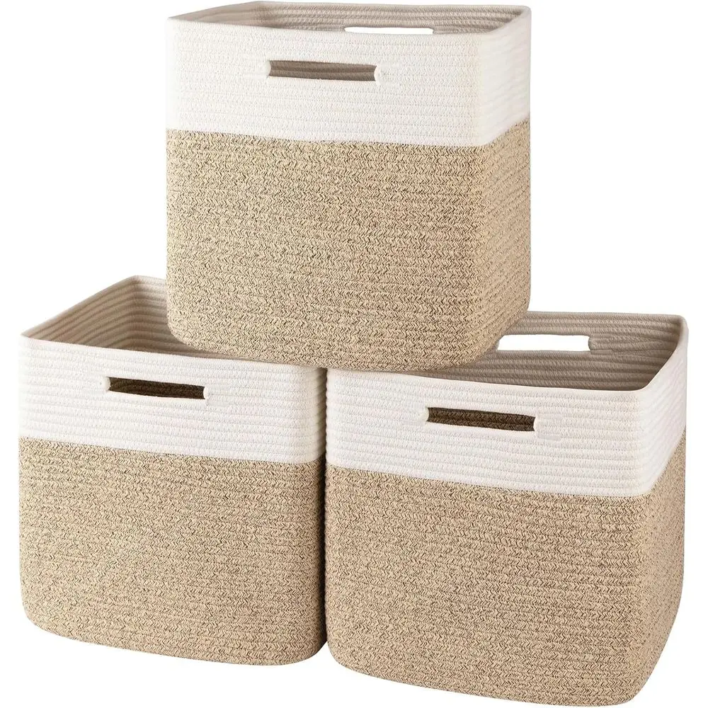 Inch Cube Storage Bins, 3-Pack Cotton Rope Woven Baskets for Organizing, Insert Storage Baskets for Shelves, Baby Nursery, Close
Inch Cube Storage Bins, 3-Pack Cotton Rope Woven Baskets for Organizing, Insert Storage Baskets for Shelves, Baby Nursery, Close
