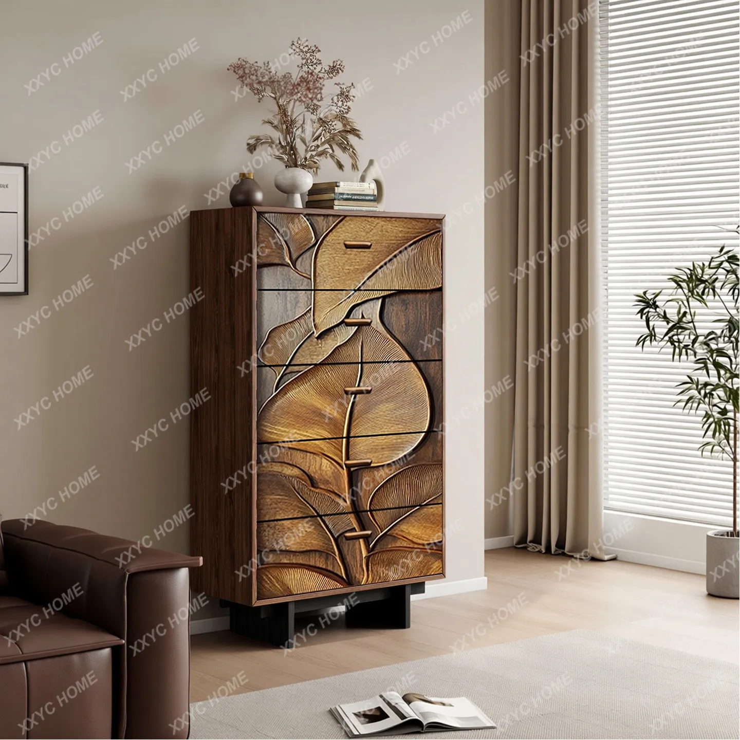 Living room and bedroom storage cabinet, artistic carved display cabinet
Living room and bedroom storage cabinet, artistic carved display cabinet