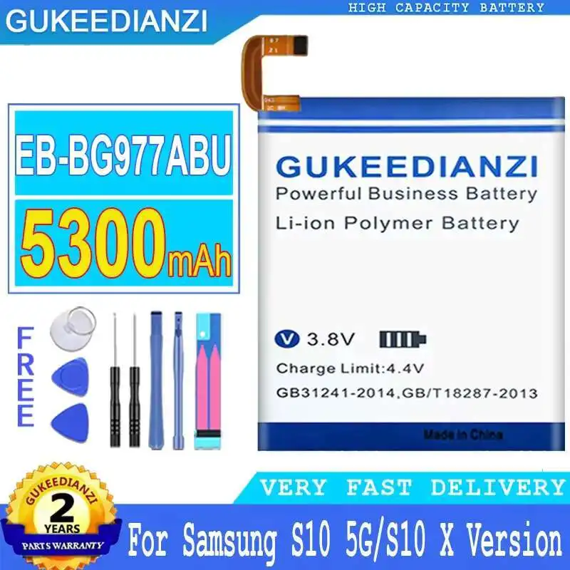 For Samsung Galaxy S10 5G Version S10 X Version High Capacity Mobile Phone Battery 5300mAh EB-BG977ABU
For Samsung Galaxy S10 5G Version S10 X Version High Capacity Mobile Phone Battery 5300mAh EB-BG977ABU