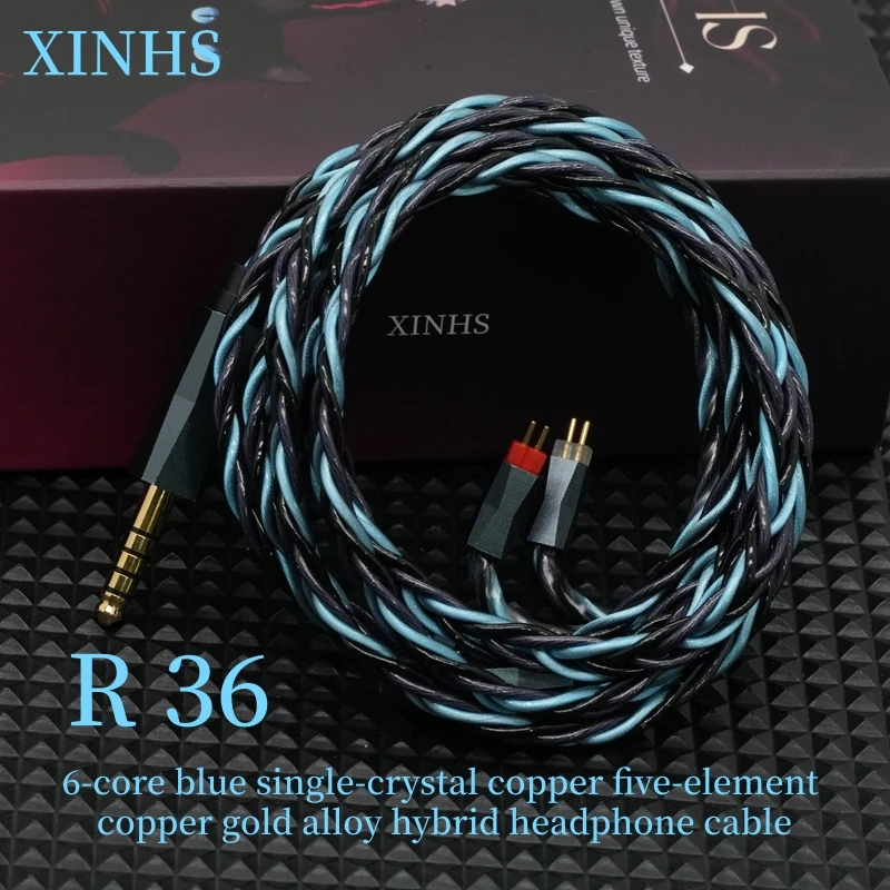 XINHS R36 6-Core Blue Hybrid Earphone Cable Single Crystal Copper Five-Element Copper-Gold Alloy HiFi IEM Upgrade Replacement
XINHS R36 6-Core Blue Hybrid Earphone Cable Single Crystal Copper Five-Element Copper-Gold Alloy HiFi IEM Upgrade Replacement