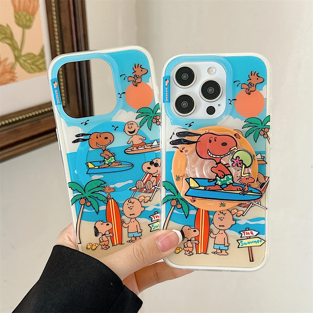 Cute beach funny Snoopy magnetic stand phone case for iPhone 14 15 Pro Max 16 16 Pro 15 Fundas rotate coconut protective cover
Cute beach funny Snoopy magnetic stand phone case for iPhone 14 15 Pro Max 16 16 Pro 15 Fundas rotate coconut protective cover