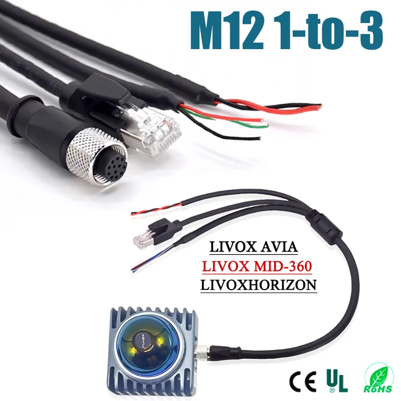 Mid-360 Compatible with DJI M12 1 to 3 High-Flex Power Network Cable Mid-70 Livox LiDAR DC Male Female XT60 to RJ45 Waterproof
Mid-360 Compatible with DJI M12 1 to 3 High-Flex Power Network Cable Mid-70 Livox LiDAR DC Male Female XT60 to RJ45 Waterproof