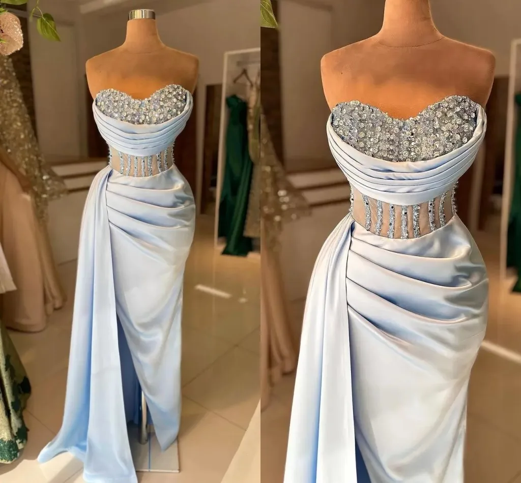 Luxury Arabic Dubai Mermaid Prom Dresses Sweetheart Beaded Crystals Satin Evening Formal Engagement Gowns Robe De Soiree
Luxury Arabic Dubai Mermaid Prom Dresses Sweetheart Beaded Crystals Satin Evening Formal Engagement Gowns Robe De Soiree