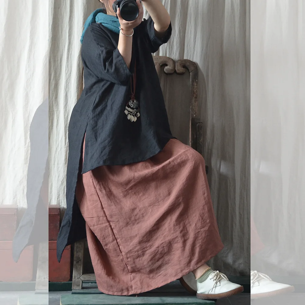 Retro Artistic Cotton Linen Mid-Length A-Line Skirt Women's Base Layer Half Skirt Summer Season Pure Color Age Group 35-39
Retro Artistic Cotton Linen Mid-Length A-Line Skirt Women's Base Layer Half Skirt Summer Season Pure Color Age Group 35-39