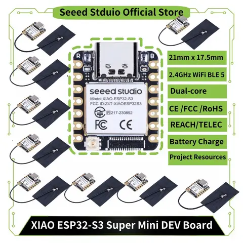 1pc/10pcs ESP32S3 mini development boards Seeed Studio XIAO esp32 s3 Arduino MicroPython Dev Board 240MHz 2.4GHz WiFi Bluetooth
