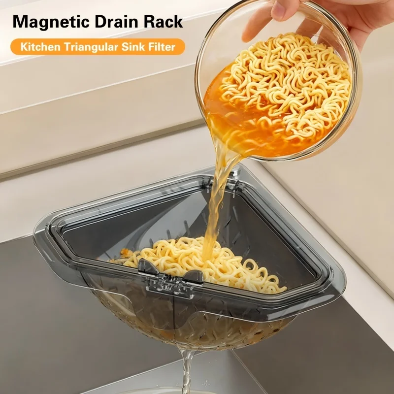 Sink Food Scrap Collector One-button Magnetic Food Strainer Magnetic Triangular Drain Rack Kitchen Sink Strainer BHL335-FRO
Sink Food Scrap Collector One-button Magnetic Food Strainer Magnetic Triangular Drain Rack Kitchen Sink Strainer BHL335-FRO