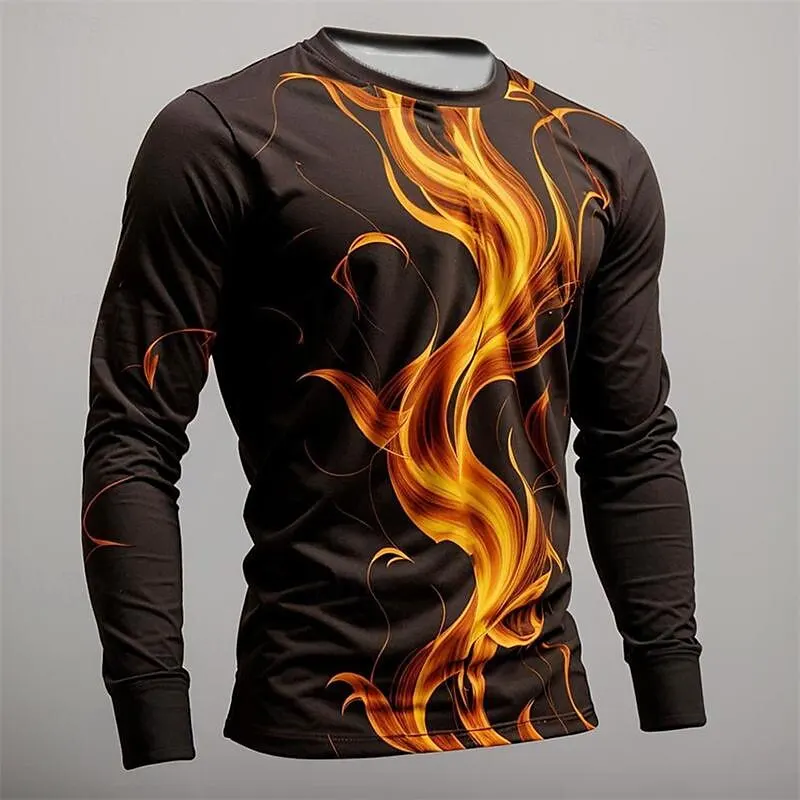 3D Flame Print Men's Long Sleeve T-Shirt Fashion Cool Simple Design Casual Pullover Loose Round Neck Breathable Clothes For Male
3D Flame Print Men's Long Sleeve T-Shirt Fashion Cool Simple Design Casual Pullover Loose Round Neck Breathable Clothes For Male