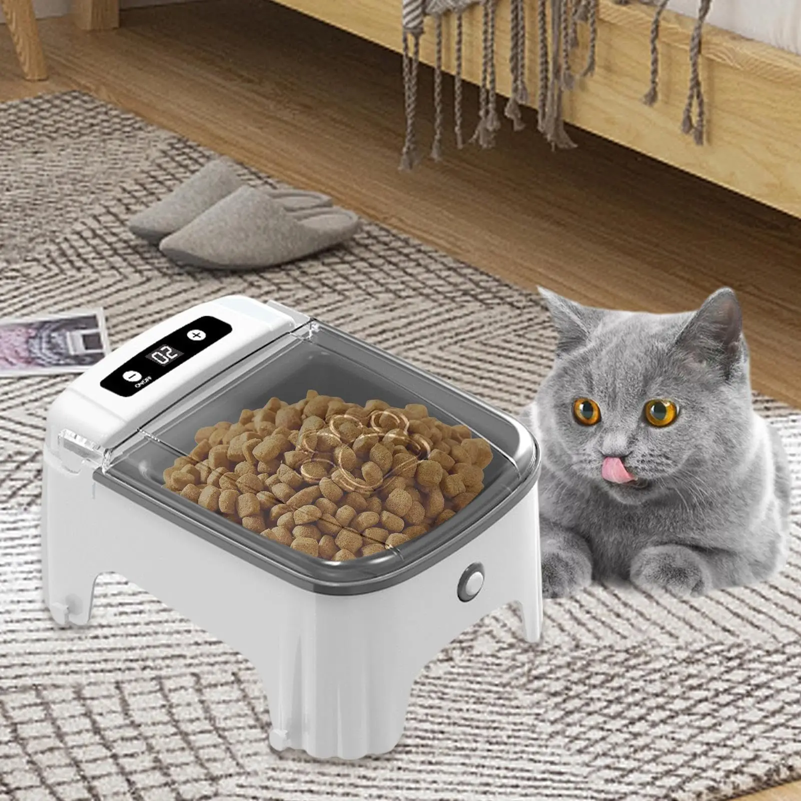 Smart Cat Bowl Pet Feeder for Cat Dog Food Feeder Infrared Sensor Automatic Open Cover Anti-mouse Cat Food
Smart Cat Bowl Pet Feeder for Cat Dog Food Feeder Infrared Sensor Automatic Open Cover Anti-mouse Cat Food