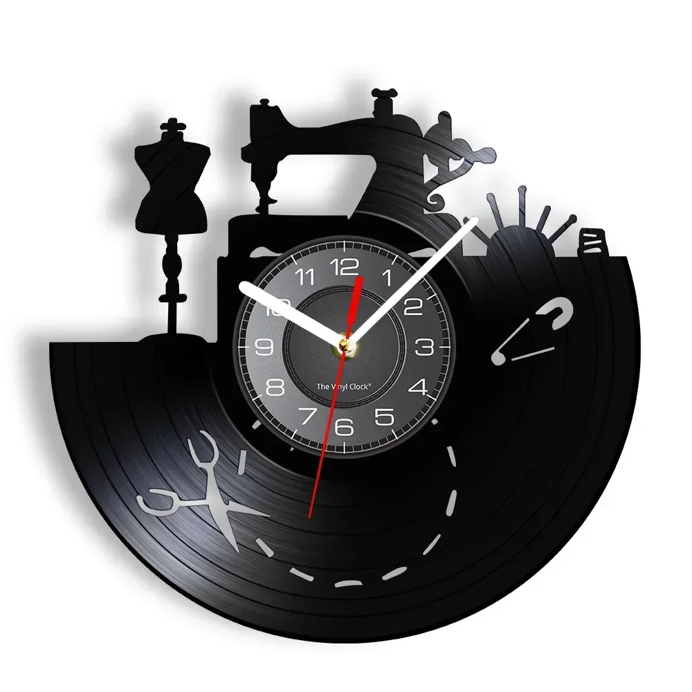 Sewing Design Vinyl Disc Clock Sewing Machine Wall Clock Art Sewing Tailor Gift Fashion Store Craft Room Wall Decoration Clock
Sewing Design Vinyl Disc Clock Sewing Machine Wall Clock Art Sewing Tailor Gift Fashion Store Craft Room Wall Decoration Clock
