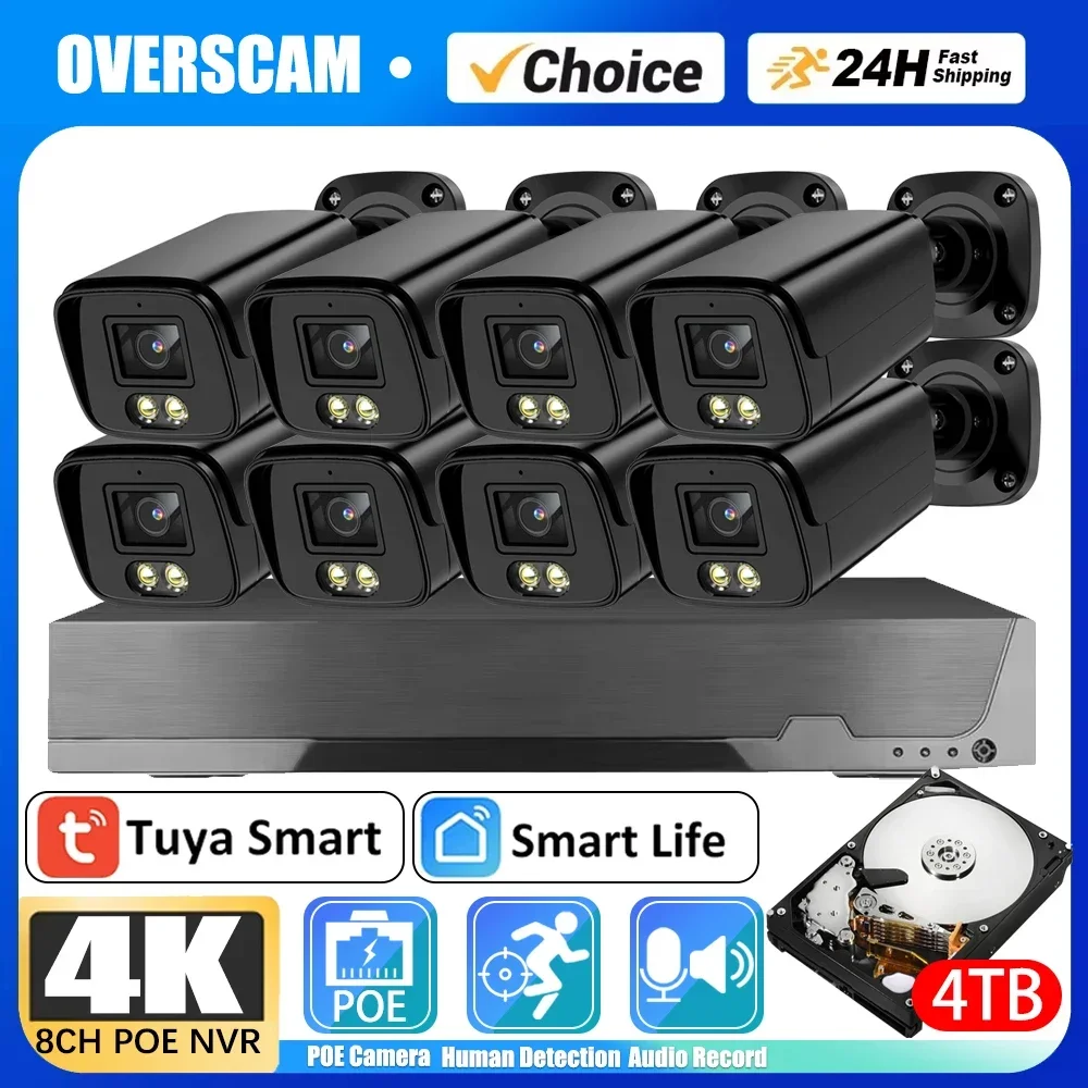 4K POE IP Camera Security Tuya System Set 8MP 8CH NVR Kit Outdoor Waterproof Audio CCTV Video Surveillance Camera System Kit 4CH
4K POE IP Camera Security Tuya System Set 8MP 8CH NVR Kit Outdoor Waterproof Audio CCTV Video Surveillance Camera System Kit 4CH