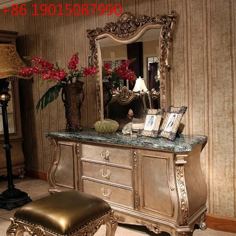 European-style all-solid wood marble luxury dressing table household large apartment
European-style all-solid wood marble luxury dressing table household large apartment
