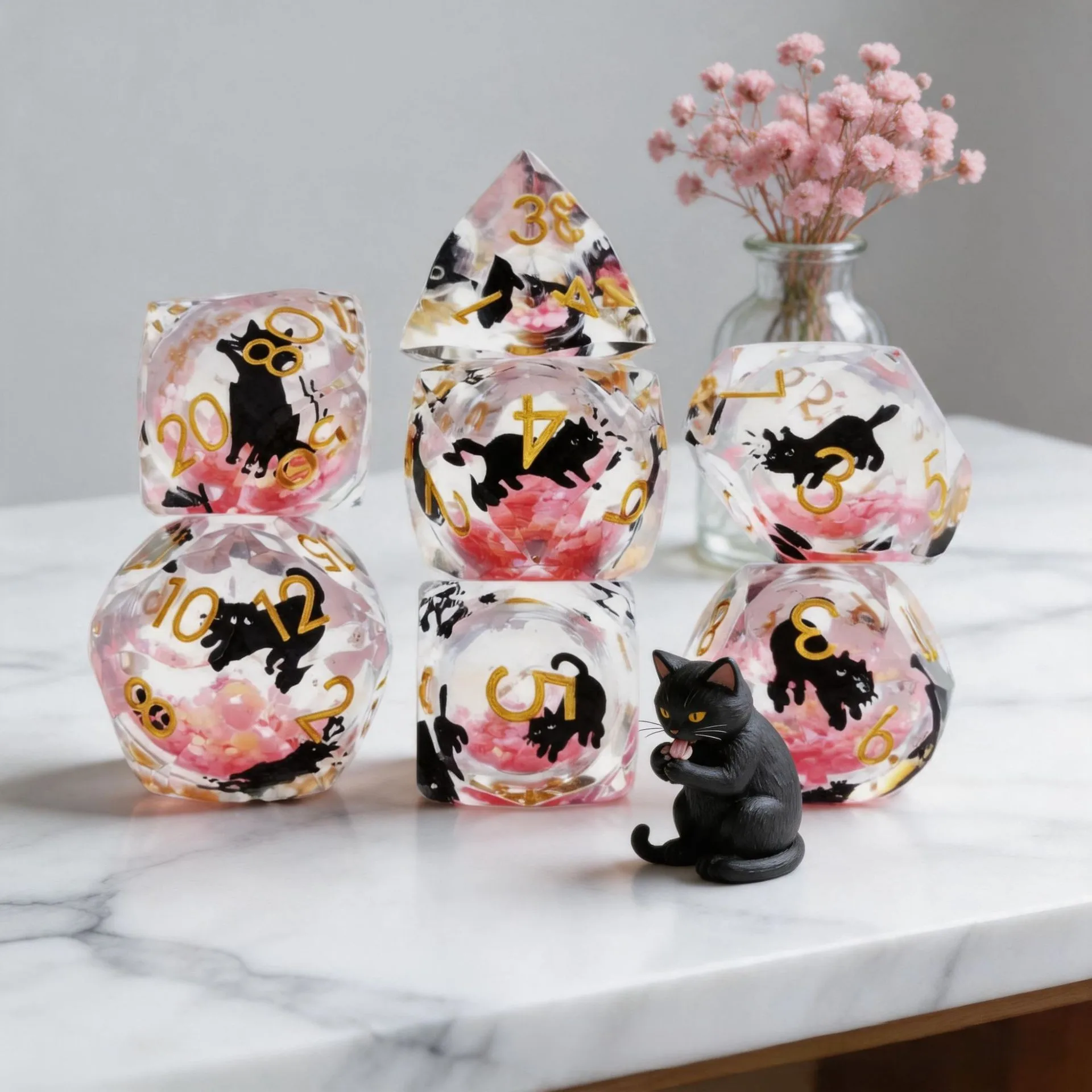 DND cat luminous dice, Dungeons&Dragons luminous resin dice, DNF cat resin luminous dice
DND cat luminous dice, Dungeons&Dragons luminous resin dice, DNF cat resin luminous dice