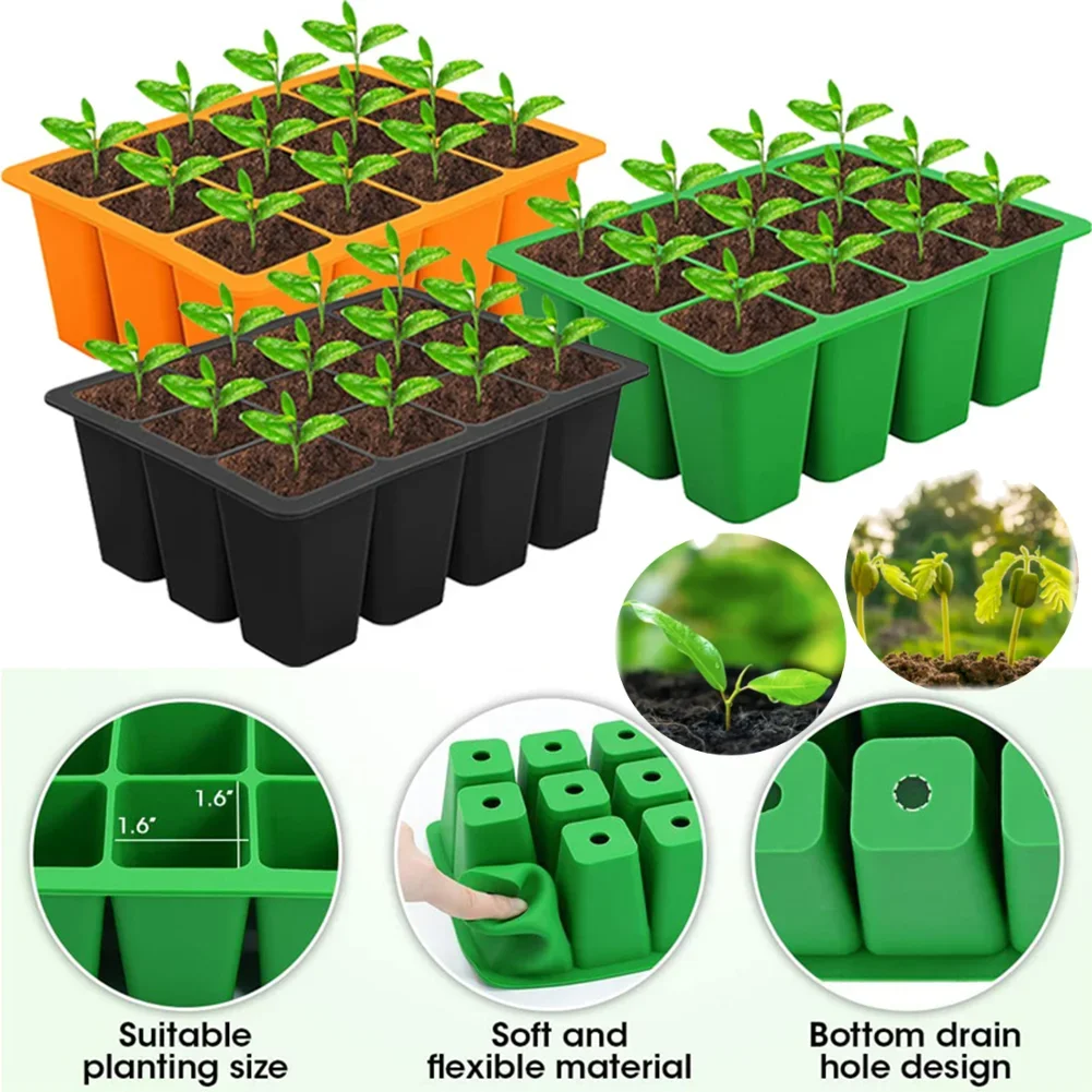 3-1 шт. силиконовые лотки для семян, 12 отверстий, размножитель клеток, утолщение роста рассады, лоток для запуска роста теплицы, стартовый лоток для семян
3-1 шт. силиконовые лотки для семян, 12 отверстий, размножитель клеток, утолщение роста рассады, лоток для запуска роста теплицы, стартовый лоток для семян