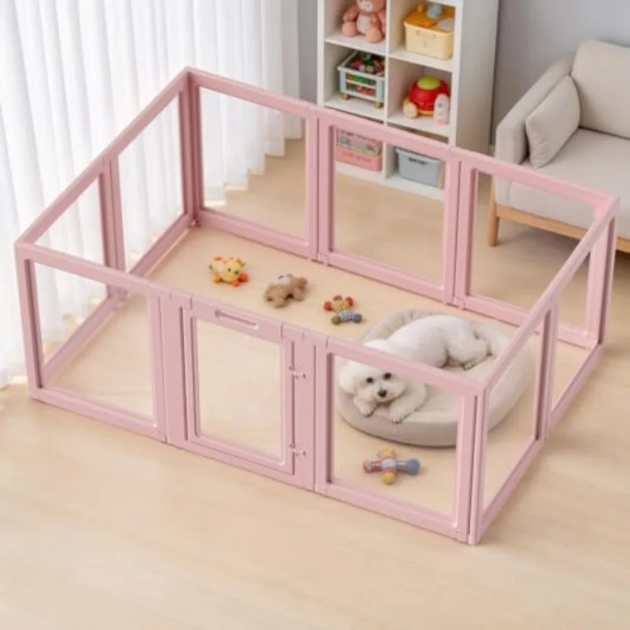 DIY Clear Acrylic Dog Playpen House, Quick Easy Assembly and Disassembly, Strong Floor Suction, Indoor and Outdoor Use, Easy Cl
DIY Clear Acrylic Dog Playpen House, Quick Easy Assembly and Disassembly, Strong Floor Suction, Indoor and Outdoor Use, Easy Cl