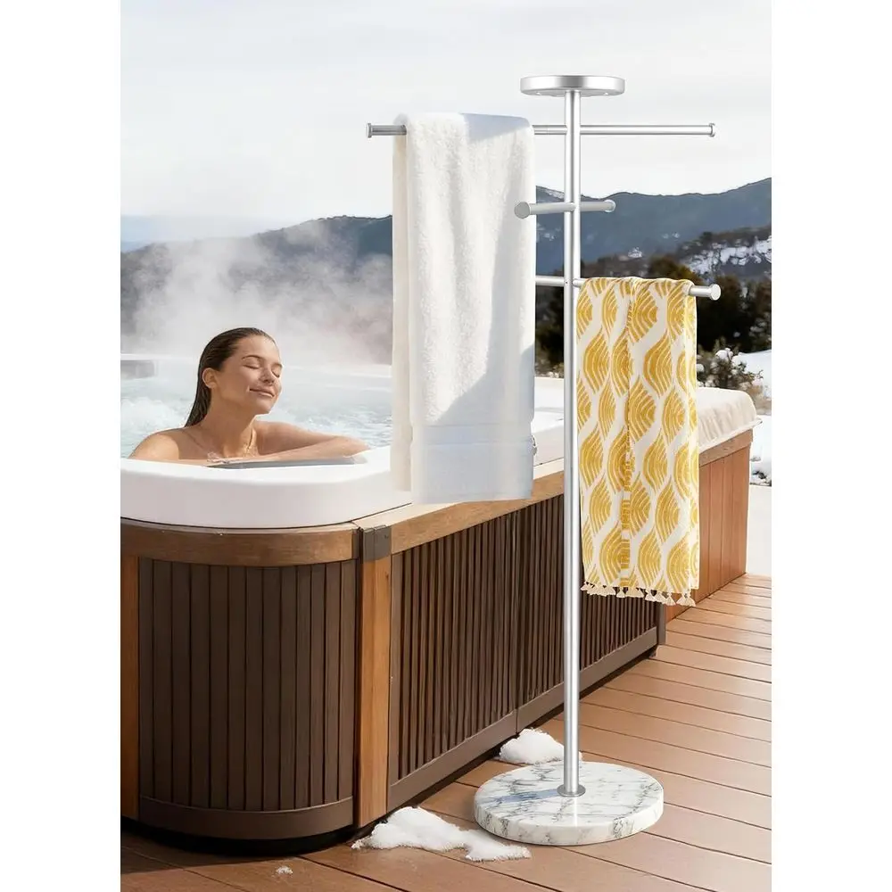 59-дюймовая вешалка для полотенец для бассейна на открытом воздухе с ветрозащитным утяжеленным основанием, нержавеющая вешалка для полотенец из алюминиевого сплава для гидромассажной ванны, регулируемая
59-дюймовая вешалка для полотенец для бассейна на открытом воздухе с ветрозащитным утяжеленным основанием, нержавеющая вешалка для полотенец из алюминиевого сплава для гидромассажной ванны, регулируемая