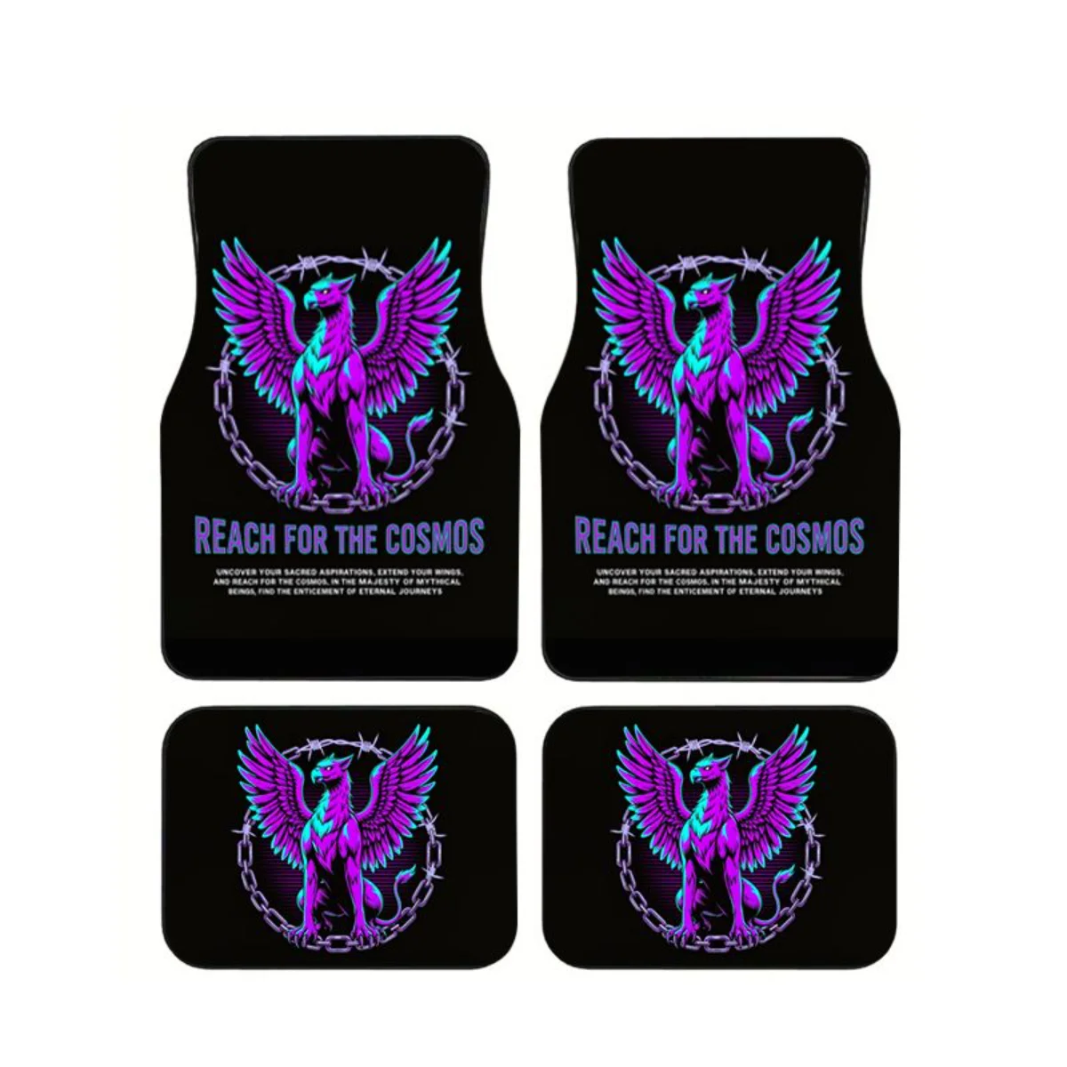 4Pcs Neon Griffin Myth Beast Barbed Wire Print Car Floor Mat Universal Waterproof Non-slip Auto Foot Carpet Interior Accessories
4Pcs Neon Griffin Myth Beast Barbed Wire Print Car Floor Mat Universal Waterproof Non-slip Auto Foot Carpet Interior Accessories