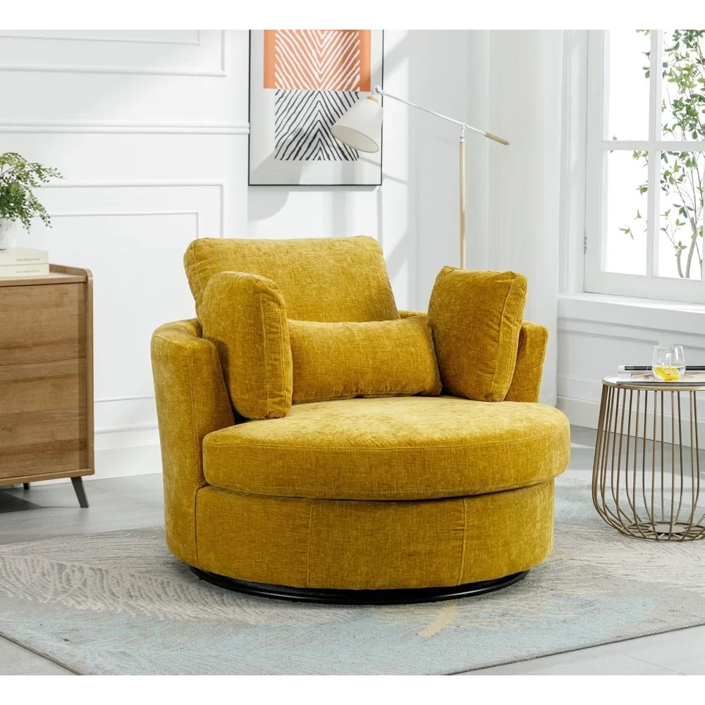 42" W Swivel Accent Barrel Chair Wide Chair Body with 4 Pillows for Living Room or Bedroom Hotel Lounge Club Round Chair Modern
42" W Swivel Accent Barrel Chair Wide Chair Body with 4 Pillows for Living Room or Bedroom Hotel Lounge Club Round Chair Modern